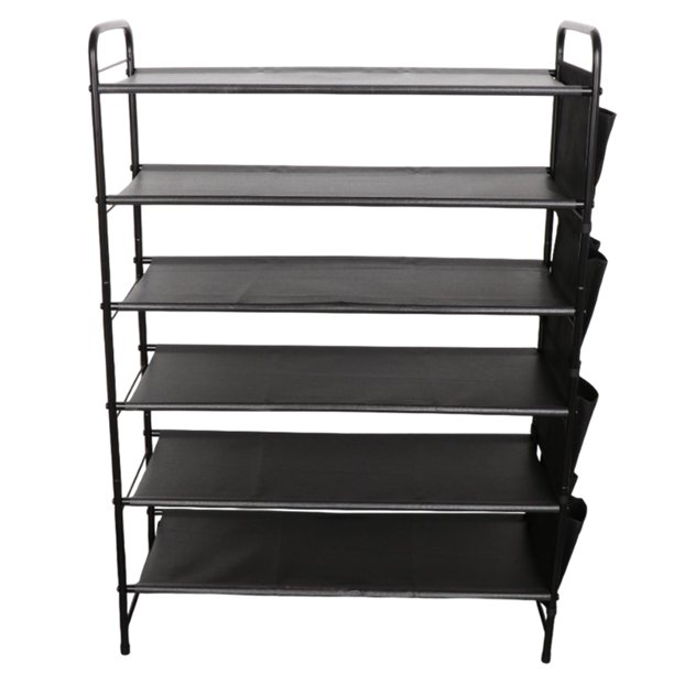 Zapatero de varios niveles, vertical, resistente, portátil, organizador de zapatos, soporte para zapatos para cocina, pasillo, espacio pequeño, baño, 6 capas