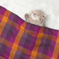 thumbnail image 2 of Naloa Orange and Purple Plaid Dog Blanket, 3 Sizes Cat Blanket for Indoor Cats Large Medium Small Dog Gifts-, 2 of 8