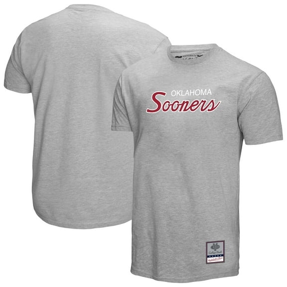 Men's Mitchell & Ness Gray Oklahoma Sooners Elite Script T-Shirt