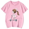 thumbnail image 4 of Short Sleeve Shirts for Girls 6 Cute Shirts Tops Summer Shirts Graphic Tee Shirt Pullover T Shirt Trendy Shirts #Pink(8-9 Years), 4 of 4