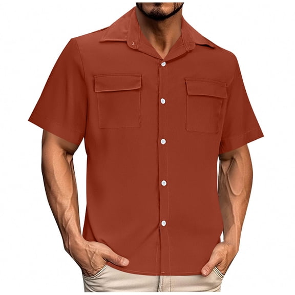 Mens Short Sleeve Button Down Shirts Mens Button Up Short Sleeve Shirt Summer Shirt Men Mens Summer Shirts Linen Clearance Items Free Shipping