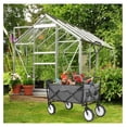thumbnail image 3 of 36X19'' Collapsible Utility Wagon, One-Pull Foldable Cart, Large 262L Capacity Heavy-Duty Portable Wagon, With Durable Steel Frame, Rubber Wheel, Comfortable Grip, for Groceries, Shopping,Camp, 3 of 7