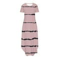 thumbnail image 4 of Vestidos de Verano de Mujer Casual Cuello Redondo Bolsillos de Manga Corta Impresión Vestido Largo, Vestido Ligero de Poliéster para Diario, Fiesta Y Primavera, 4 of 6
