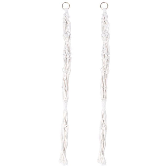 2Pcs Flowerpot Hanging Net Hand Knitting String Bag Wall-mounted Decor for Home Garden Store Size Small