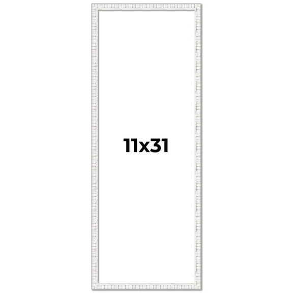 11x31 Frame White Real Wood Picture Frame Width 0.75 inches | Interior Frame Depth 0.5 inches |