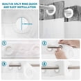 thumbnail image 3 of No Hook Shower Curtain with Built-in Rings - Rustic Daisy Washable Waterproof Fabric Bathroom Curtains for Hotel,Rentals, 72 X 72 Inch Long , Teal Flowers Grey Wood Textured, 3 of 9