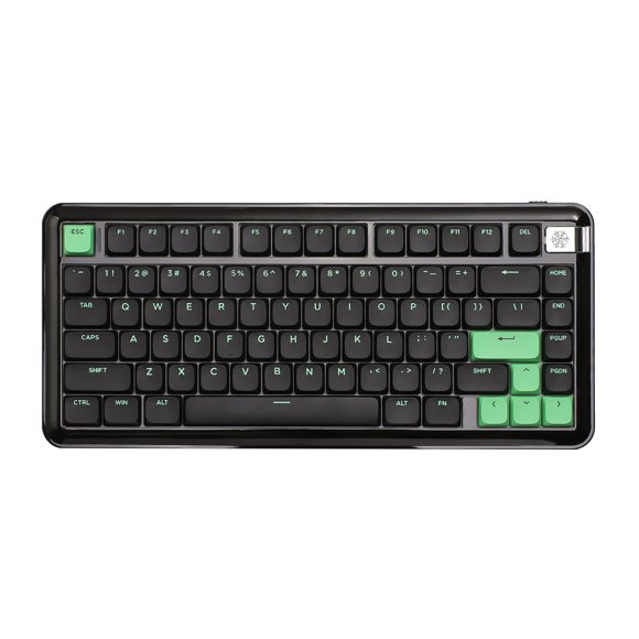 YUNZII L75 Low Profile Wireless Mechanical Keyboard,75% Portable,Bluetooth/Type-C/2.4G,Gasket Structure,Custom RGB Backlit for Mac/Win (Black, Red Switch)