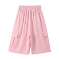 thumbnail image 6 of WOYY Girls Loose Fit Cargo Shorts High Waist Knee-Length Sports Shorts, Sizes 4-15, Pink, 6 of 6