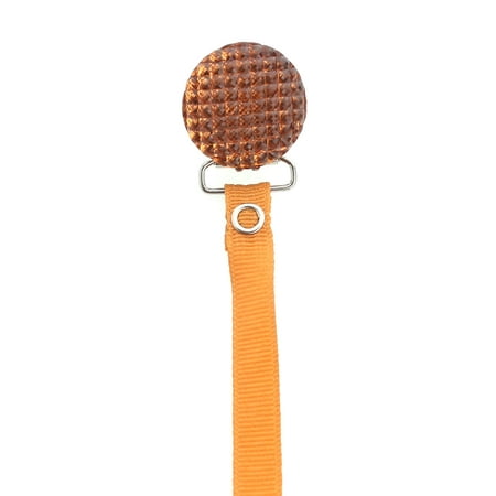 Quilted Crystal Pacifier Clip with Solid Ribbon, Earthy Colors
