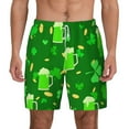 thumbnail image 2 of Picia St Patrick's Day2 pattern Mens Swim Trunks with Compression Liner Stretch Beach Shorts Quick Dry with Zipper Pockets No-Chafing Board Shorts-Small, 2 of 9