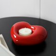 thumbnail image 5 of Taper Candle Stick Holders Ceramic Candlestick Holders Decorative Candle Stands Dinner Dining Room Table Centerpieces matte red, 5 of 5