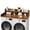 Brown, variant on 54" Washer Dryer Countertop with 2-Tier Shelf & 2 Drawers, Wooden Laundry Countertop with Non-Slip Pad and Guard Rails Washer and Dryer Topper for Laundry Room Organization and Storage