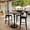 Natural/Black Base, variant on Flash Furniture 36" Square Tabletop with Seamless Surface Technology in Natural with 24" Black Round Bar Height Base
