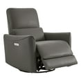 thumbnail image 2 of CHITA Electric Power Recliner Swivel Glider Set of 2, Upholstered Faux Leather Nursery Chair Living Room Reclining Sofa Chair, Charcoal Gray, 2 of 11