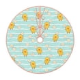 thumbnail image 2 of Halloween Christmas Tree Skirt - Wavy Pattern Cute Duck Daisy 30 Inches Christmas Tree Skirt for Halloween Holiday Indoor Home Christmas Tree Decorations with Three Ribbons, 2 of 7