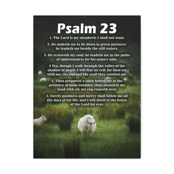 Scripture Walls Psalm 23 Green Bible Chapter Canvas Christian Wall Art Ready to Hang Unframed