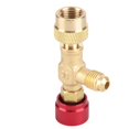 thumbnail image 1 of 1/4" 5/16" Brass  Control Valve Shut Off Valve Stop Valve for Refrigerant Charging Hose R410A with High Strength Durability Thickened Body, 1 of 7