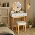 thumbnail image 4 of Patiojoy Vanity Desk Set with Lighted Mirror Dressing Table with 3-Color LED Lights, 4 of 9
