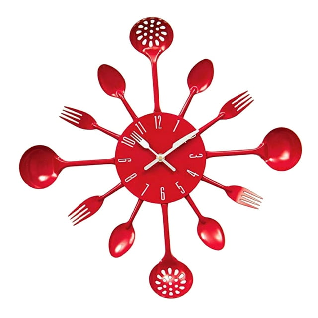 Reloj de Cocina Reloj de Pared perfecl Reloj de pared de acero inoxidable rojo