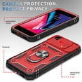 thumbnail image 5 of JTCASES for iPhone 7 Case, Sliding Camera Cover+ Rotating Ring Kickstand + Magnetic Car Mount + Inside Card Holder, Bracket Shockproof Frame Anti-drop PC TPU Heavy Duty Protection, Black/Red, 5 of 11