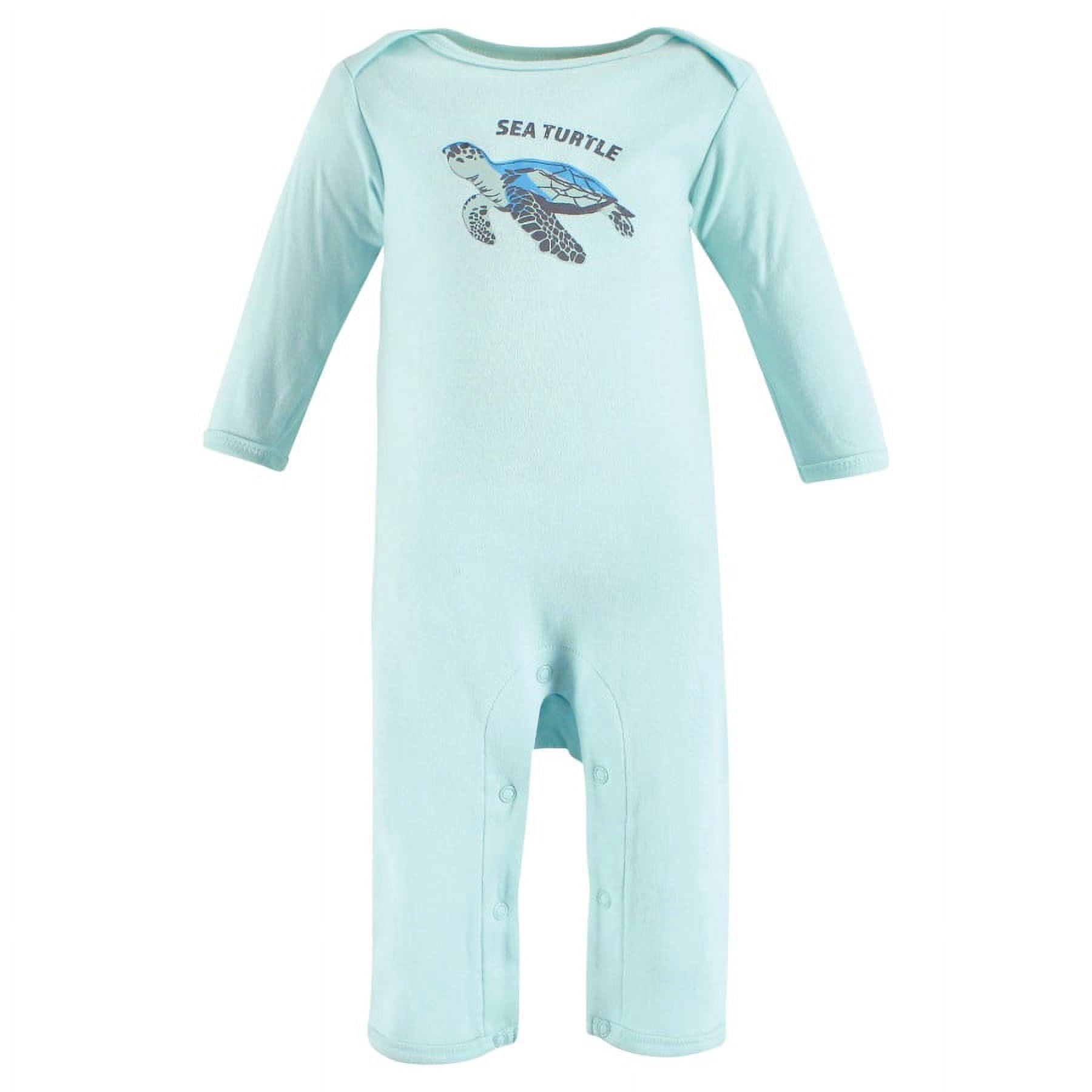 Touched by Nature Organic Cotton Coveralls, Endangered Sea Turtle, 9-12 Months