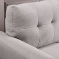 thumbnail image 6 of 2-Seater Sofa, 57.5" Modern Linen Loveseat Couch with Thicken Backrest and Armrest Cushion, Upholstered Lounge Sofa Tufted Couch for Living Room, Office, Light Gray, 6 of 7