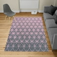 thumbnail image 2 of Abstract Turkish Area Rug, Retro Geometric Ombre Inspired Pattern Classic Curves Illustration, Soft Carpet for Living Room Decor with Distressed Look, 6.6' X 9.6', Pale Purple, by Ambesonne, 2 of 4