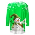 thumbnail image 5 of UPPADA Womens Merry Christmas 3/4 Sleeve Shirt Christmas Tree Print Blouses Great Gifts Winter Holiday Top Christmas Matching Outfit Green,M, 5 of 5
