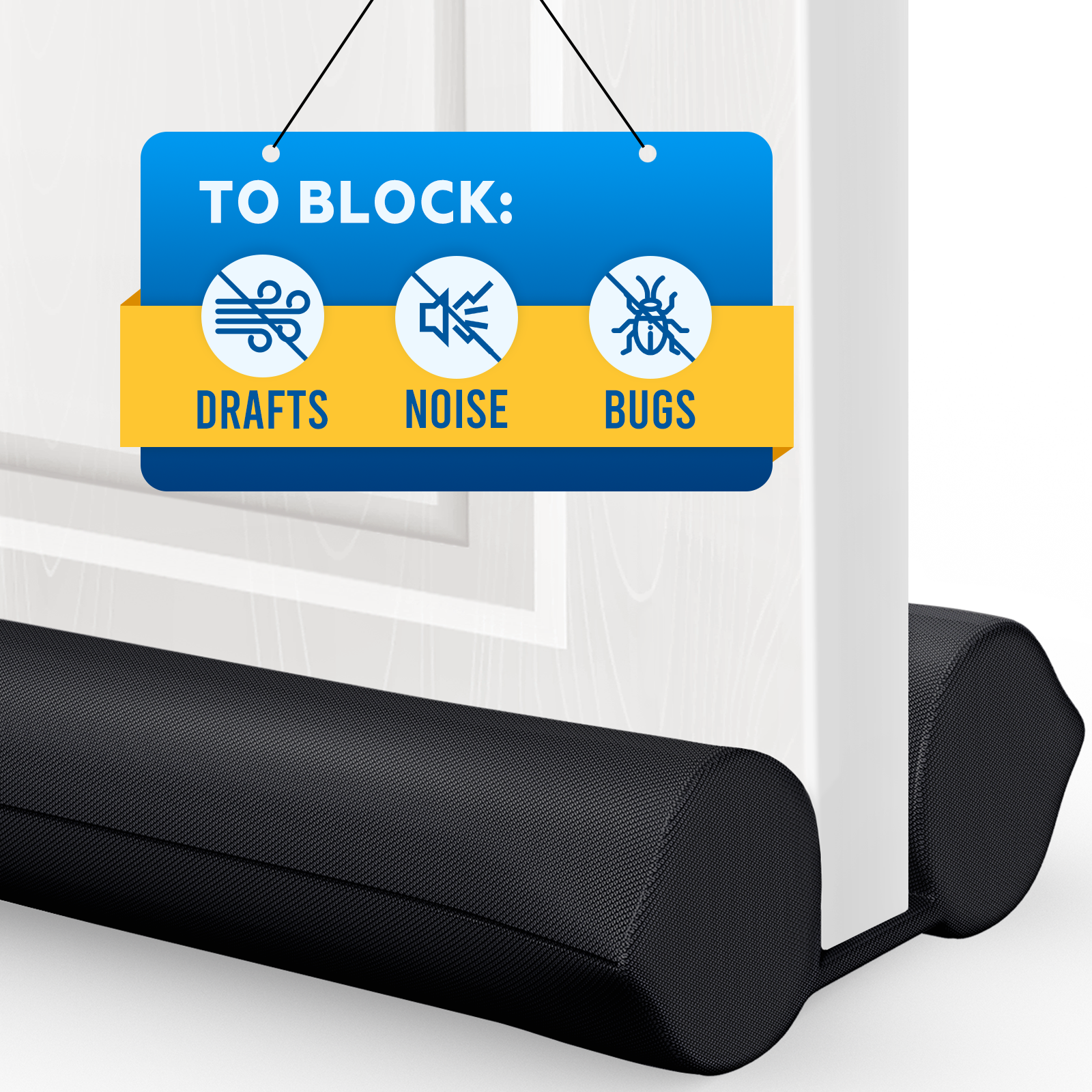 Comfyanno Under Door Draft Stopper Black photo 1