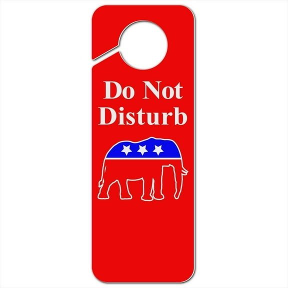 Republican Elephant GOP Conservative America Political Party Plastic Door Knob Hanger Sign