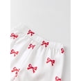 thumbnail image 4 of LMLYSoH Mommy and Me Matching Pajamas Bow Print Button Down Short Sleeve Lapel Tops Shorts Family Satin Sleepwear, 4 of 9