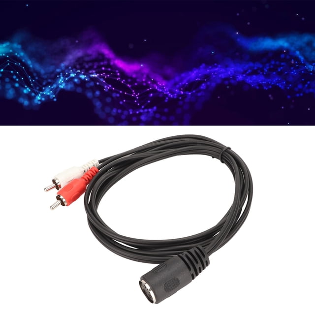 Cable de Adaptador de Sonido, 5 pinos Din Hurbra A 2 Cable Masculino Conector de Alivio de Tensión Moldada de Agarre Fuerte 4.9 Pies Para Veograbador