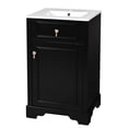 thumbnail image 6 of Tcbosik 20" Small Bathroom Vanity with Ceramic Sink, Free Standing Storage Cabinet with Adjustable Shelf & Soft Closing Door, Black, 6 of 10