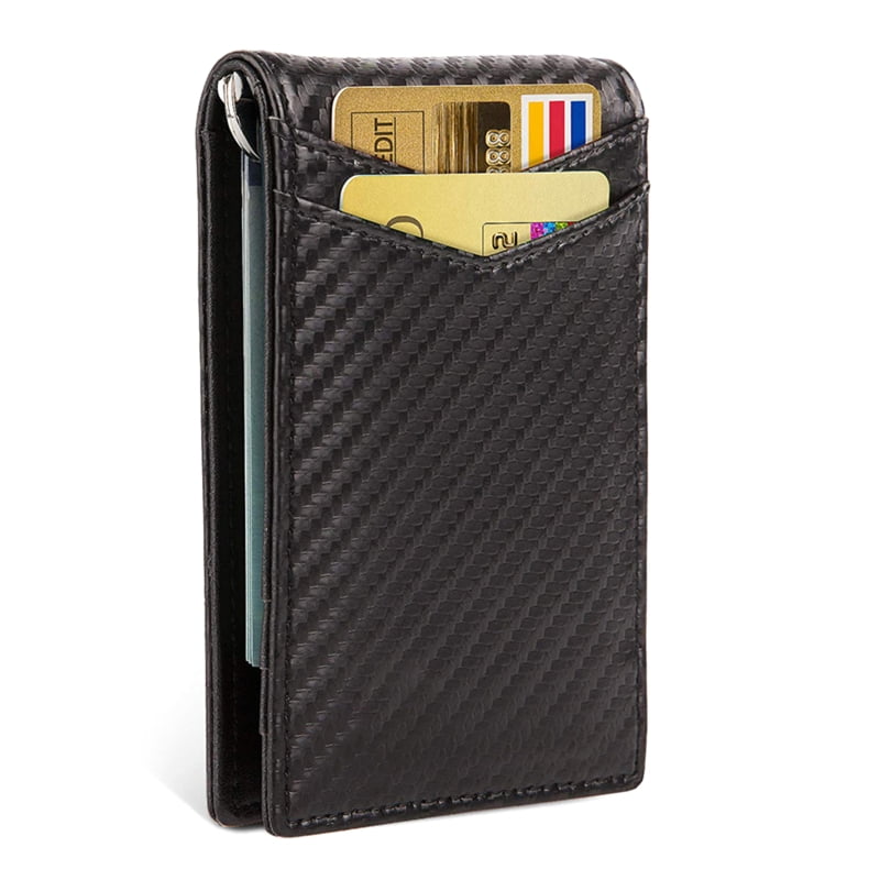 Ultra Flat Men RFID Blocking Slim Money Clip Wallet ID Credit Card