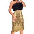 thumbnail image 6 of Baisdan Sequin Skirt for Women Sparkle Mini Skirts Holiday Party Skirts,Gold,Medium, 6 of 8