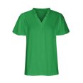 thumbnail image 4 of Mujeres sueltas casual manga corta cuello pico sólido casual blusa camiseta túnica tops OAVQHLG3B Store  lin121212, 4 of 5