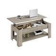 SMILE MART Modern 47.5" Wood Lift Top Coffee Table with Lower Shelf