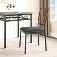 thumbnail image 6 of WhizMax Modern Industrial Style 3-Piece Room Kitchen Table and Pu Cushion Chair Small Space, Dining Set for 2, Grey, 6 of 8