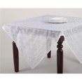 thumbnail image 1 of SARO 1714.W60S 60 in. Square Stitched Sheer Design Polyester Topper or Tablecloth - White, 1 of 1