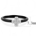 thumbnail image 2 of Women's Stainless Steel Two-Tone IP Black CZ Clear Midi Ring, 2 of 5
