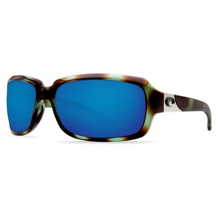 Costa Del Mar Isabela Shiny Seagrass Rectangular Sunglasses Blue Lens 580G