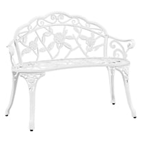 AetherLove Patio Garden Bench Park Bench Outdoor Benches, Aluminium Bench for Outdoor Porch(White)