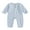 Blue, variant on Argulvti Baby Boy Girl Cotton Romper Short Sleeve One Piece Jumpsuit Button Front Bodysuits 0-18M
