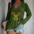 thumbnail image 2 of Blusa de manga larga con cuello en V informal para mujer a la moda, Tops de otoño Fridja bvmnju3998, 2 of 5