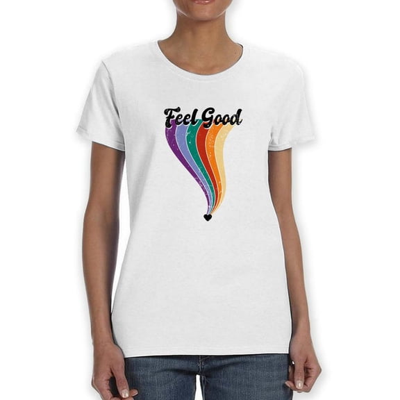 Feel Good Rainbow Shaped T-Shirt Women -Image by Shutterstock, Female Large