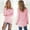 Pink, variant on MRULIC Sweater for women Womens Casual O-neck Solid Long Sleeve Jumper Sweaters Blouse Tops Women's Pullover Sweater Army Green + XXL