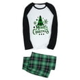 thumbnail image 3 of Family Matching Christmas Pajamas Set, Xmas Tree Letter Print Round Neck Long Sleeve Tops Plaid Long Pants for Parents Kids, 3 of 4