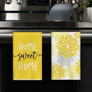 Sm:)e Home Sweet Home Boho Kitchen Towels, Yellow, 2 Count