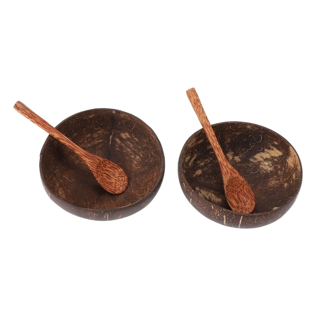 Vajilla De Cáscara De Coco, Saludable Multiusos 2 Juegos Resistencia Al Desgaste Viejo Cuenco De Cáscara De Coco Para Cocina Casera