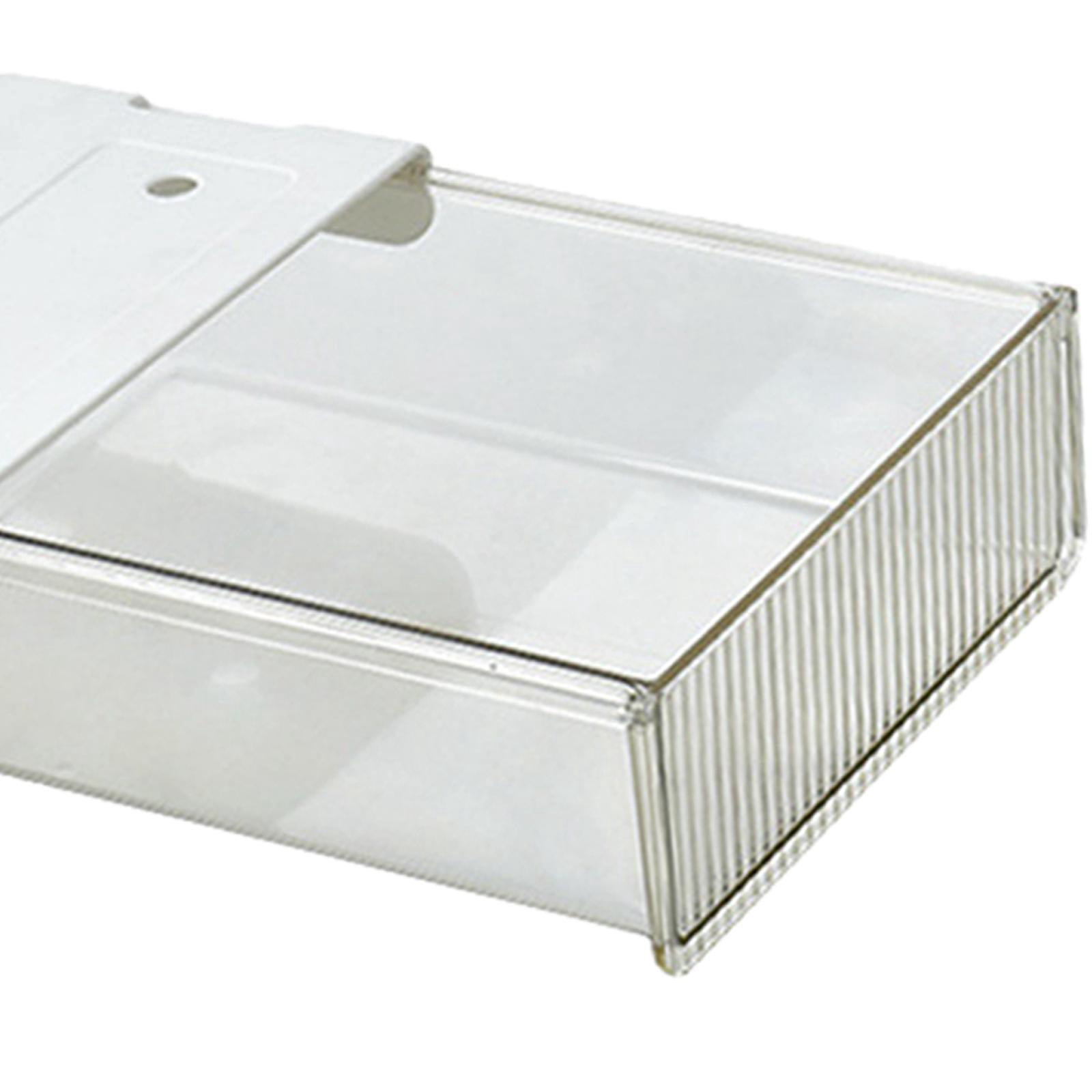 Baoblaze Under Desk Drawer Organizer Pen Holder Stationery Tray Invisible Durable Storage clear large